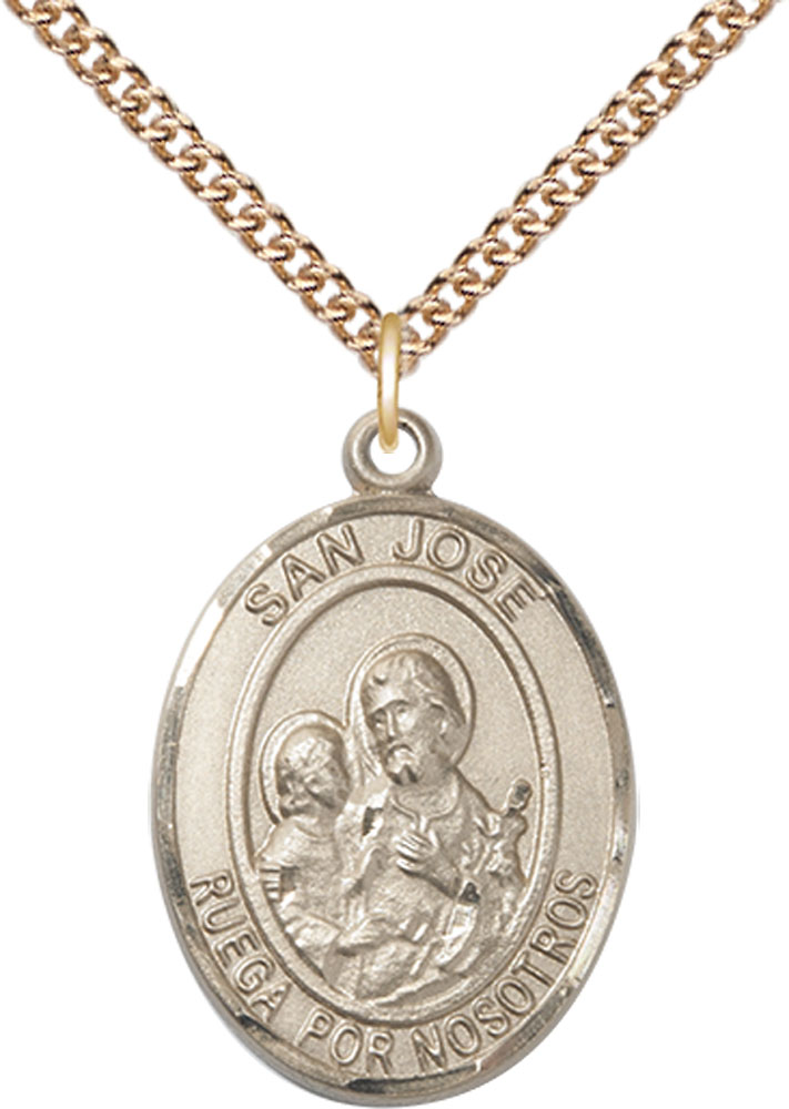 14kt Gold Filled San Jose Pendant on a 24 inch Gold Filled Heavy Curb chain