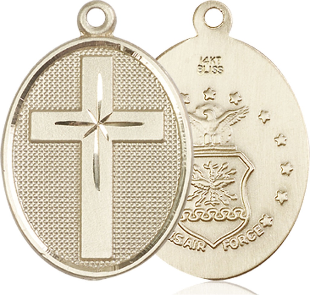 14kt Gold Cross Air Force Medal