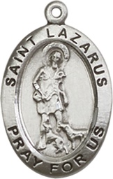 [3990SS] Sterling Silver Saint Lazarus Medal