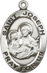 [4024SS] Sterling Silver Saint Joseph Medal