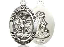 [4027SSY] Sterling Silver Saint Michael the Archangel Medal - With Box