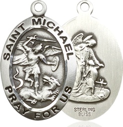 [4027SSY] Sterling Silver Saint Michael the Archangel Medal - With Box