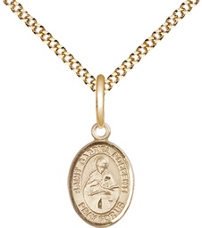 [9279GF/18G] 14kt Gold Filled Saint Gabriel Possenti Pendant on a 18 inch Gold Plate Light Curb chain