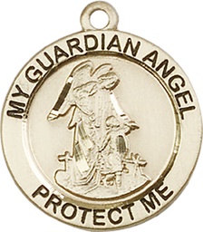 [4053GF] 14kt Gold Filled Guardian Angel Medal