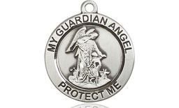 [4053SS] Sterling Silver Guardian Angel Medal