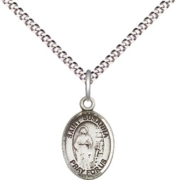 [9280SS/18S] Sterling Silver Saint Susanna Pendant on a 18 inch Light Rhodium Light Curb chain