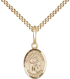 [9281GF/18G] 14kt Gold Filled Blessed Caroline Gerhardinger Pendant on a 18 inch Gold Plate Light Curb chain