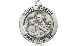 [4055SS] Sterling Silver Saint Joseph Medal