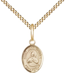 [9282GF/18G] 14kt Gold Filled Saint John Vianney Pendant on a 18 inch Gold Plate Light Curb chain