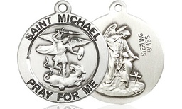 [4057SS] Sterling Silver Saint Michael the Archangel Medal