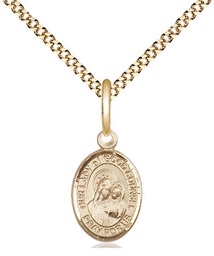 [9287GF/18G] 14kt Gold Filled Our Lady of Good Counsel Pendant on a 18 inch Gold Plate Light Curb chain