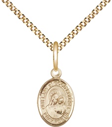 [9287GF/18G] 14kt Gold Filled Our Lady of Good Counsel Pendant on a 18 inch Gold Plate Light Curb chain