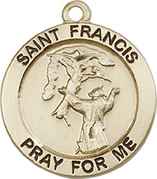 [4061GF] 14kt Gold Filled Saint Francis of Assisi Medal