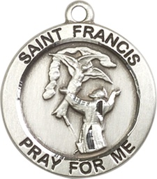 [4061SS] Sterling Silver Saint Francis of Assisi Medal
