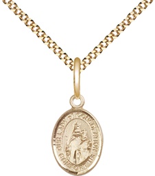 [9292GF/18G] 14kt Gold Filled Our Lady of Consolation Pendant on a 18 inch Gold Plate Light Curb chain