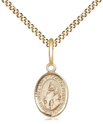 [9292GF/18G] 14kt Gold Filled Our Lady of Consolation Pendant on a 18 inch Gold Plate Light Curb chain