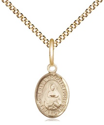 [9294GF/18G] 14kt Gold Filled Saint Marie Magdalen Postel Pendant on a 18 inch Gold Plate Light Curb chain