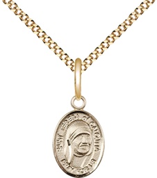 [9295GF/18G] 14kt Gold Filled Saint Teresa of Calcutta Pendant on a 18 inch Gold Plate Light Curb chain