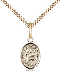 [9295GF/18G] 14kt Gold Filled Saint Teresa of Calcutta Pendant on a 18 inch Gold Plate Light Curb chain