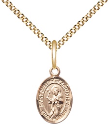 [9300GF/18G] 14kt Gold Filled Saint Joseph of Arimathea Pendant on a 18 inch Gold Plate Light Curb chain