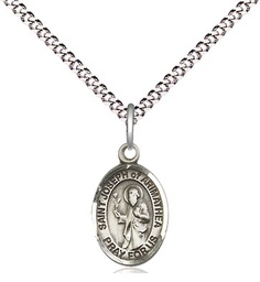 [9300SS/18S] Sterling Silver Saint Joseph of Arimathea Pendant on a 18 inch Light Rhodium Light Curb chain