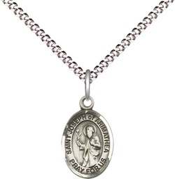 [9300SS/18S] Sterling Silver Saint Joseph of Arimathea Pendant on a 18 inch Light Rhodium Light Curb chain