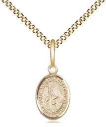 [9301GF/18G] 14kt Gold Filled Saint Margaret of Cortona Pendant on a 18 inch Gold Plate Light Curb chain