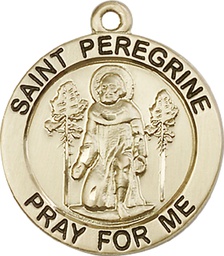 [4081GF] 14kt Gold Filled Saint Peregrine Medal