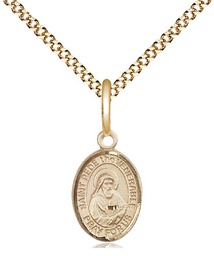 [9302GF/18G] 14kt Gold Filled Saint Bede the Venerable Pendant on a 18 inch Gold Plate Light Curb chain