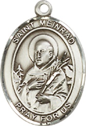 [9307SS] Sterling Silver Saint Meinrad of Einsideln Medal