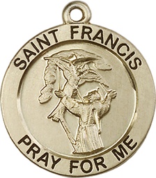 [4084GF] 14kt Gold Filled Saint Francis of Assisi Medal