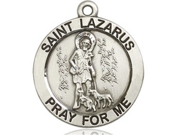 [4085SS] Sterling Silver Saint Lazarus Medal