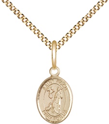 [9310GF/18G] 14kt Gold Filled Saint Roch Pendant on a 18 inch Gold Plate Light Curb chain