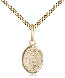 [9314GF/18G] 14kt Gold Filled Saint Zoe of Rome Pendant on a 18 inch Gold Plate Light Curb chain