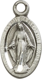 [4121MSSY] Sterling Silver Miraculous Medal - With Box
