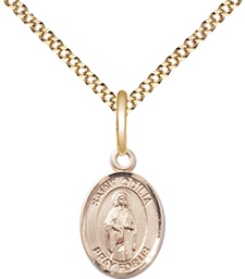 [9319GF/18G] 14kt Gold Filled Saint Odilia Pendant on a 18 inch Gold Plate Light Curb chain