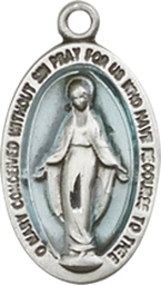 [4122EMSSY] Sterling Silver Miraculous Medal - With Box