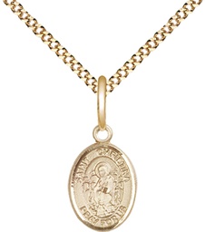 [9320GF/18G] 14kt Gold Filled Saint Christina the Astonishing Pendant on a 18 inch Gold Plate Light Curb chain