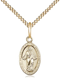 [4122SGF/18G] 14kt Gold Filled Scapular Pendant on a 18 inch Gold Plate Light Curb chain