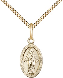 [4122SGF/18G] 14kt Gold Filled Scapular Pendant on a 18 inch Gold Plate Light Curb chain