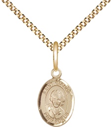 [9322GF/18G] 14kt Gold Filled Saint Gianna Pendant on a 18 inch Gold Plate Light Curb chain