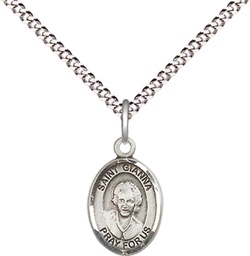 [9322SS/18S] Sterling Silver Saint Gianna Pendant on a 18 inch Light Rhodium Light Curb chain