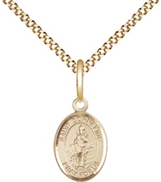 [9325GF/18G] 14kt Gold Filled Saint Cornelius Pendant on a 18 inch Gold Plate Light Curb chain