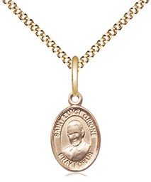[9326GF/18G] 14kt Gold Filled Saint Luigi Orione Pendant on a 18 inch Gold Plate Light Curb chain