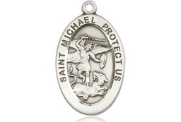 [4123RSSY] Sterling Silver Saint Michael the Archangel Medal - With Box