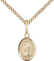 [9330GF/18G] 14kt Gold Filled Saint Louis Marie de Montfort Pendant on a 18 inch Gold Plate Light Curb chain