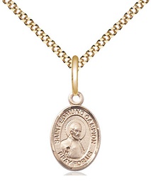 [9333GF/18G] 14kt Gold Filled Saint Edmund Campion Pendant on a 18 inch Gold Plate Light Curb chain