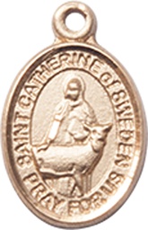 [9336GF] 14kt Gold Filled Saint Catherine of Sweden Medal