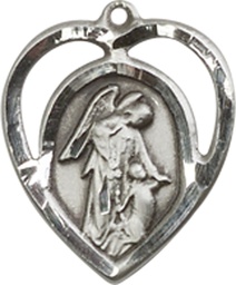 [4129SS] Sterling Silver Guardian Angel Medal