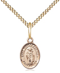 [9344GF/18G] 14kt Gold Filled Saint Thomas A Becket Pendant on a 18 inch Gold Plate Light Curb chain